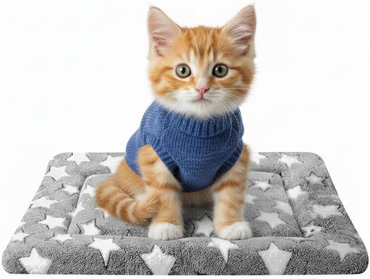 Dog Bed Mat - Soft and Comfortable Dog Kennel Cat Bed, Washable Dog Bed or Cat Bed, Suitable for Dog Crate Ped, Cat Cage BedGray, 18" L x 14" W x 1.5" Th