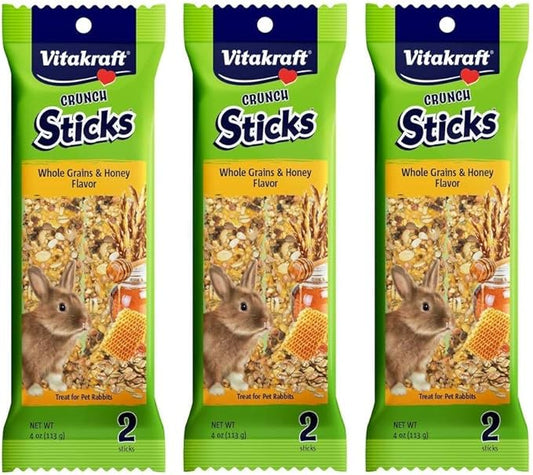 (3 Packages) Vitakraft Triple Baked Crunch Sticks - Rabbits