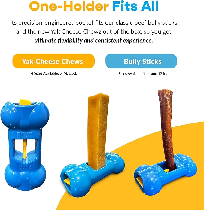 Yak Chew Holder Pack, Medium (4 Pieces) - Includes Yak Cheese Holder for Safe, Secure and Smarter Chewing. Also a Bully Stick Holder Too!