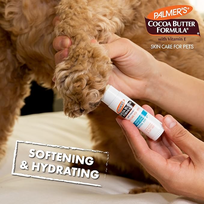 Palmer's Cocoa Butter Fragrance Free Intensive Paw Repair Swivel Stick for Dogs Cocoa Butter Paw Balm with Vitamin E, Peppermint Oil, and Shea Butter for Rough & Dry Pads for Dogs -0.5 oz