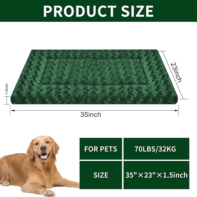 Dog Bed Mat - Comfortable Kennel Pad, Multi-Purpose Crate Bed & Mats for Dogs & Cats – Soft Crate Mat for Dog & Cat