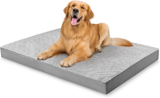 Simple Trending Orthopedic Dog Bed for Large Dogs, Egg Crate Foam & Removable Cover, Washable Pet Bed, 36 x 27 Inch, Gray