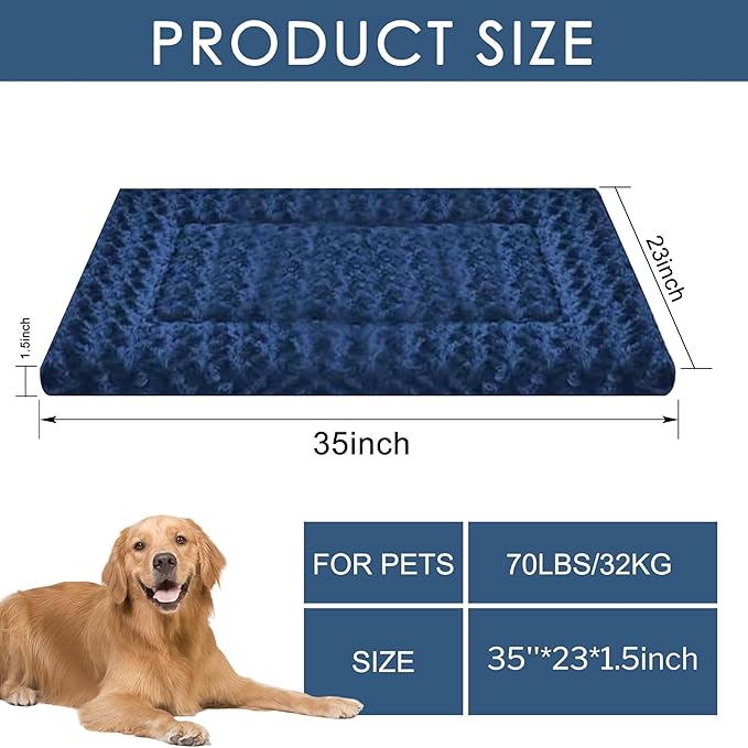 Dog Bed Mat - Comfortable Kennel Pad, Multi-Purpose Crate Bed for Dogs & Cats, Soft Support