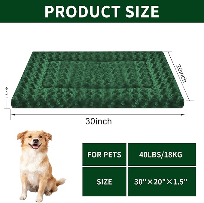 Dog Bed Mat - Comfortable Kennel Pad, Multi-Purpose Crate Bed for Dogs & Cats, Soft Support