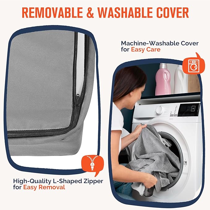 Simple Trending Orthopedic Dog Bed for Large Dogs, Egg Crate Foam & Removable Cover, Washable Pet Bed, 36 x 27 Inch, Gray