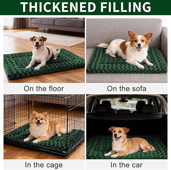 Dog Bed Mat - Comfortable Kennel Pad, Multi-Purpose Crate Bed for Dogs & Cats, Soft Support