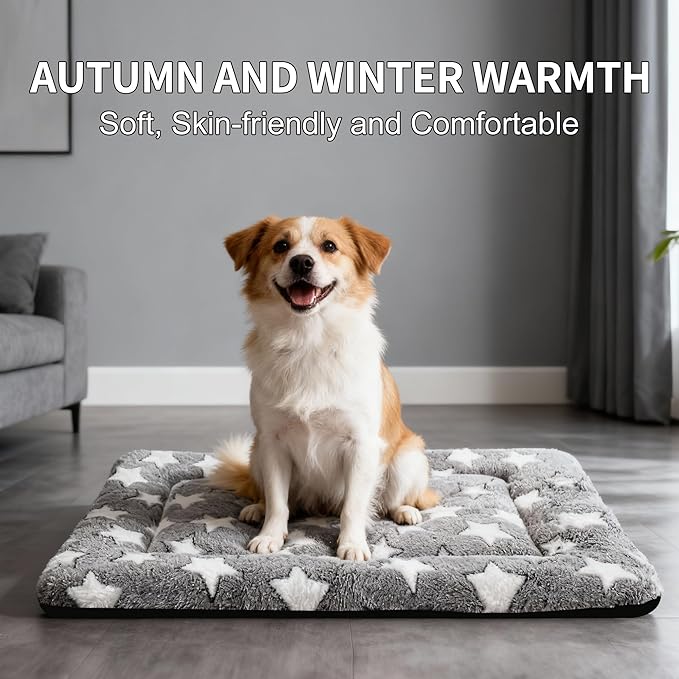 Dog Bed Mat - Comfortable Kennel Pad, Multi-Purpose Crate Bed & Mat for Dogs & Cats – Soft Crate Pad for Dog & Cat (Gray, M(30"x20"x1.5"))