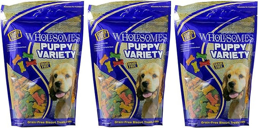 (3 Pack) Sportmix Wholesomes Puppy Variety Grain-Free Dog Biscuits, 2 lbs Per Bag3